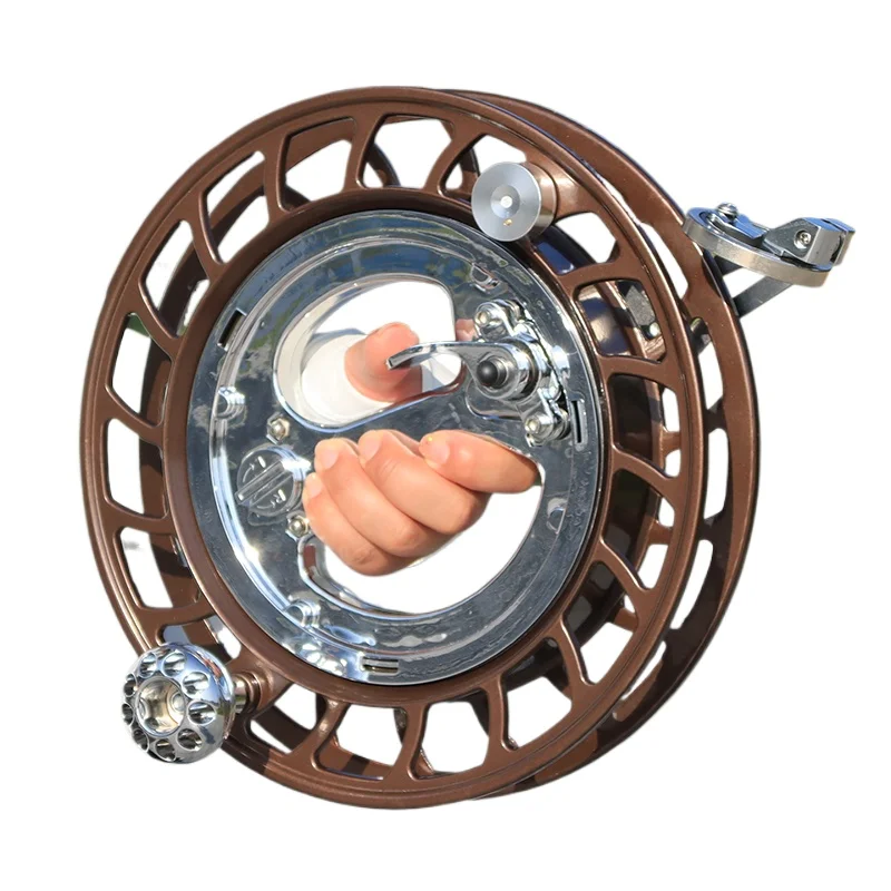 

Kite Roulette Alloy Large Bearings with Brakes Anti-Reverse Metal Hand Grip Wheel Back