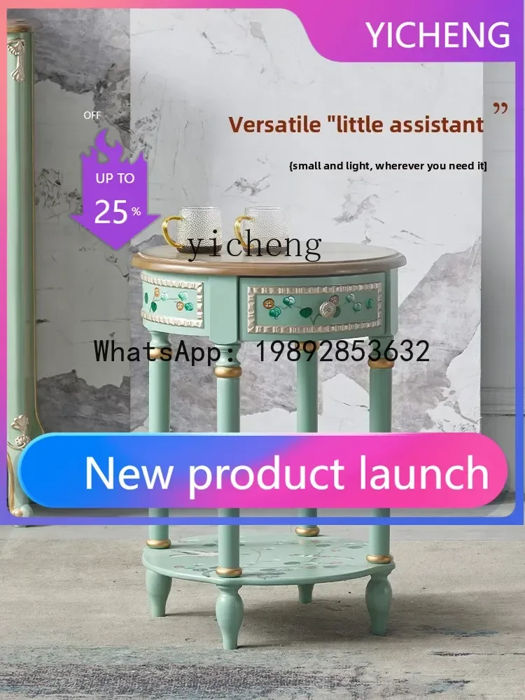 

painted edge table living room home sofa small coffee table retro small round coffee table