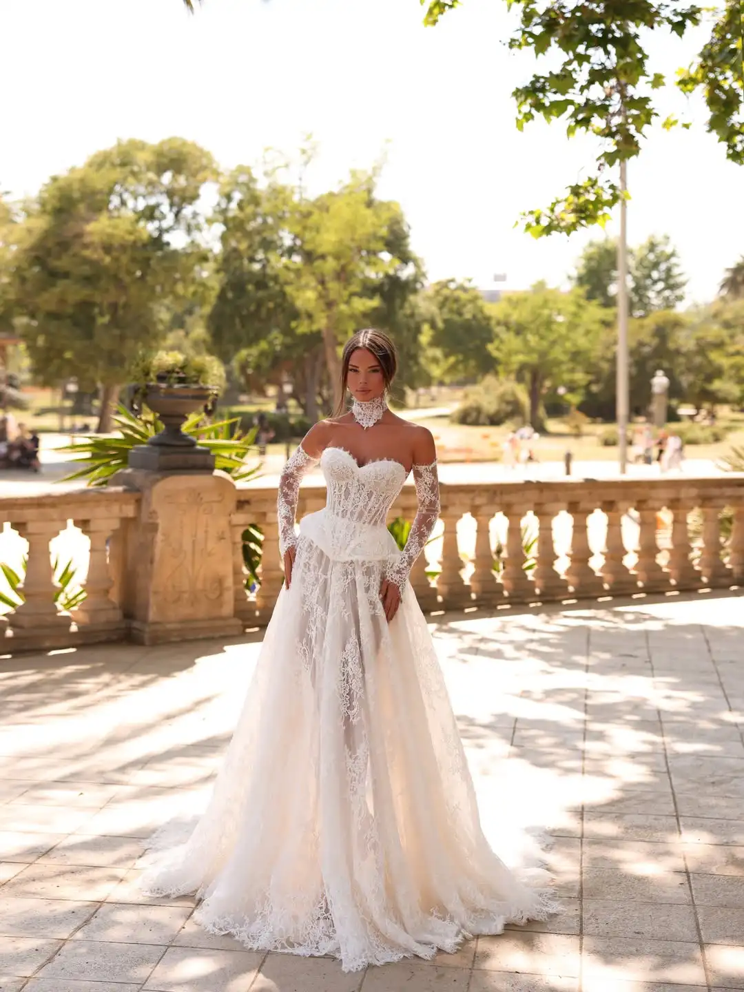 Long Sleeve Wedding Dress Vestido De Novia Con Corset Boda 2 En 1 Desmontable Lace Minimalista Vestidos 2027 Elegante A Line