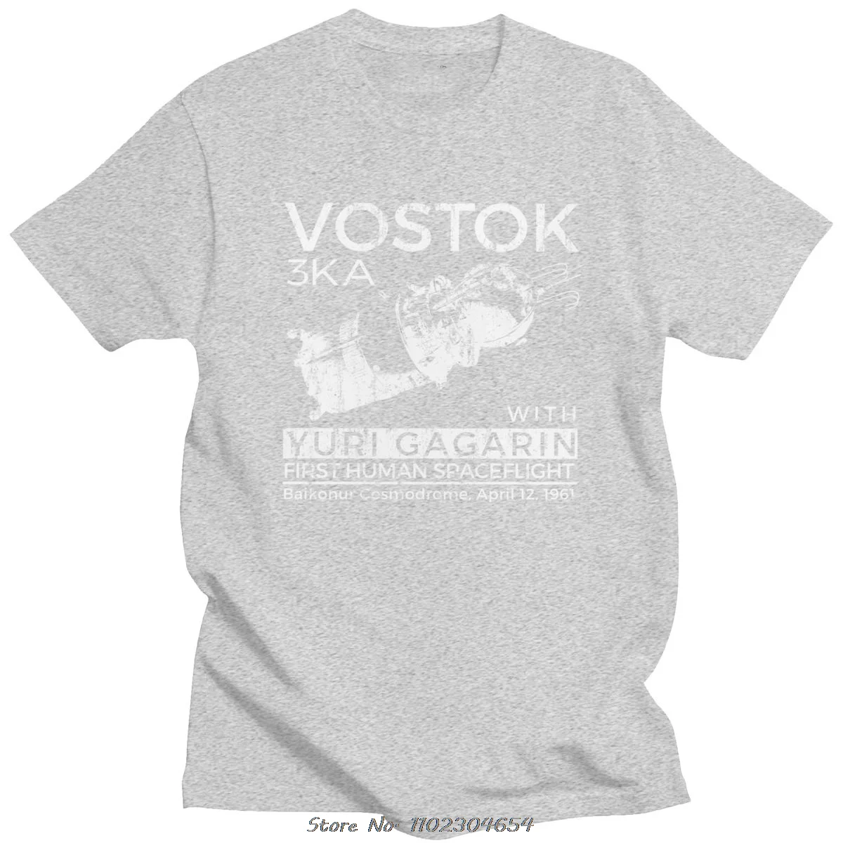 Vintage CCCP T Shirt Vostok Tshirt Men Cotton Urban Soviet Union Yuri GagarinT-shirt Short Sleeve USSR Spacecraft Tee Tops Gift