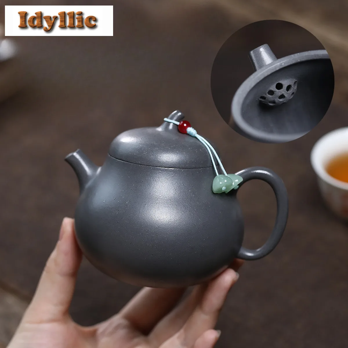 

220ml Aesthetic Yixing Purple Clay Teapot Handmade Eggplant Pot Raw Ore Azure Mud Kettle Chinese Zisha Teaset Tea Ceremony Craft