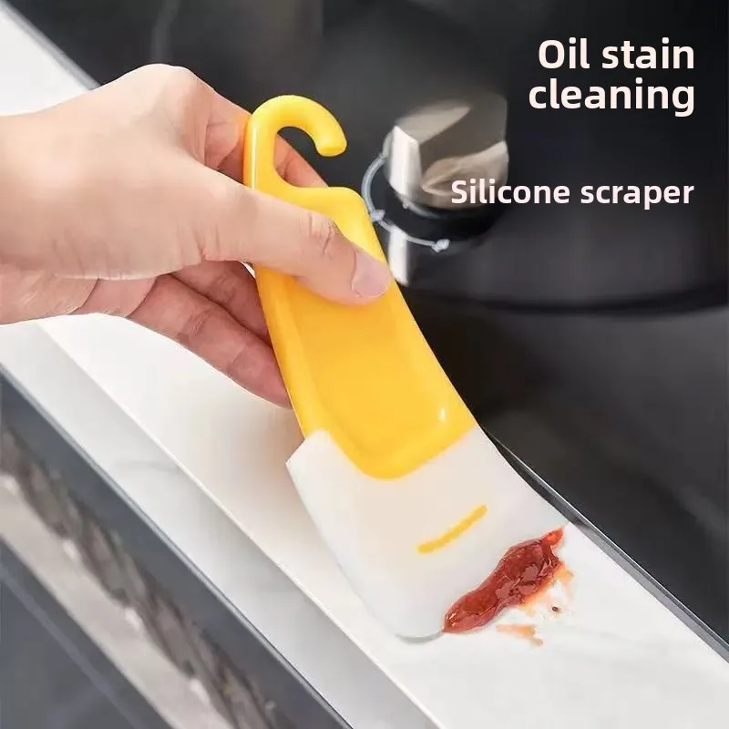 

5 PCS Kitchen Cleaning Soft Scraper To Remove Grease and Grease From The Bottom of The Pan Soft Head Cleaner Silicone Gadgets