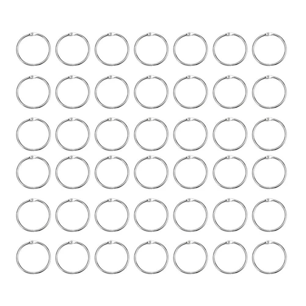 Kit de anillos de papel de hojas sueltas, 100 Uds., 25mm de diámetro interior, aros de encuadernación Connective DIY, accesorios para álbumes artesanales, anillos de carpeta de apertura