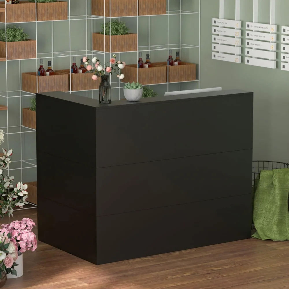 

Modern Reception Counter, Large Storage Shelves and Drawers, Retail Counter Front Desk for Reception Room
