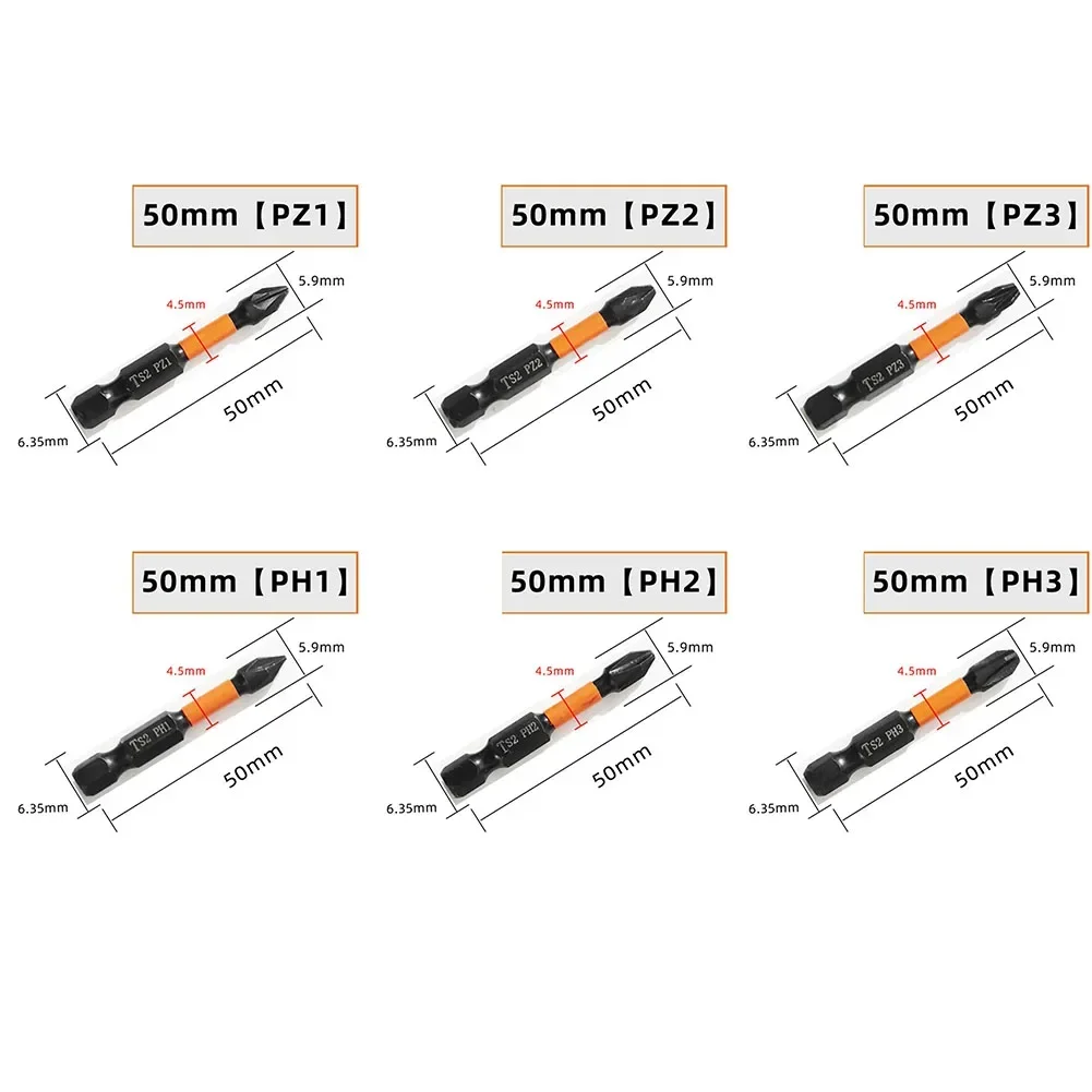 Imagem -06 - Conjunto de Bits de Chave de Fenda Cruzada Magnética Peças Ph1 Ph2 Ph3 Pz1 Pz2 Pz3 Hex Chave de Fenda Bit Titular Ferramentas Manuais
