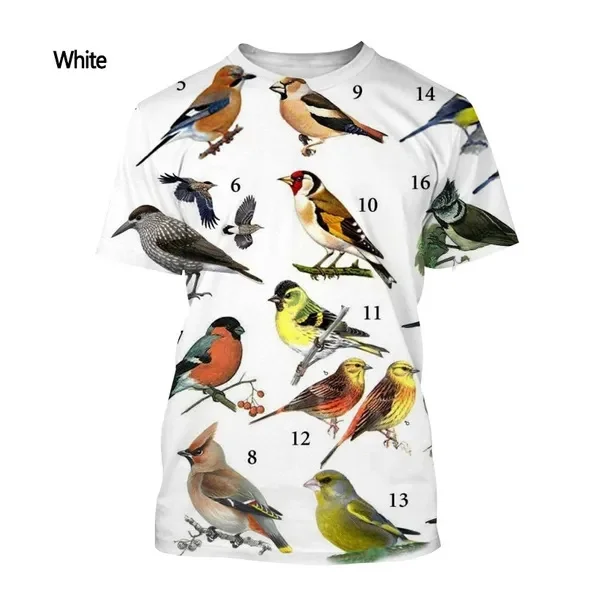 New Cute Bird Insect Graphic T Shirt Fashion 3D Print Casual Short Sleeves Men Women O Neck Loose T-Shirts Novelty Kid Tee Tops