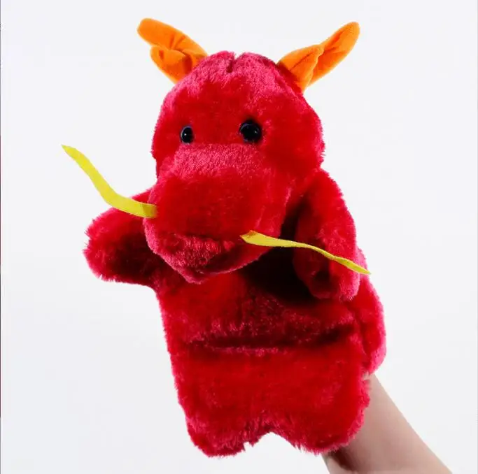 chinese dragon puppet Stuffed Plush Toys Dragon Hand Puppet Kids Gift