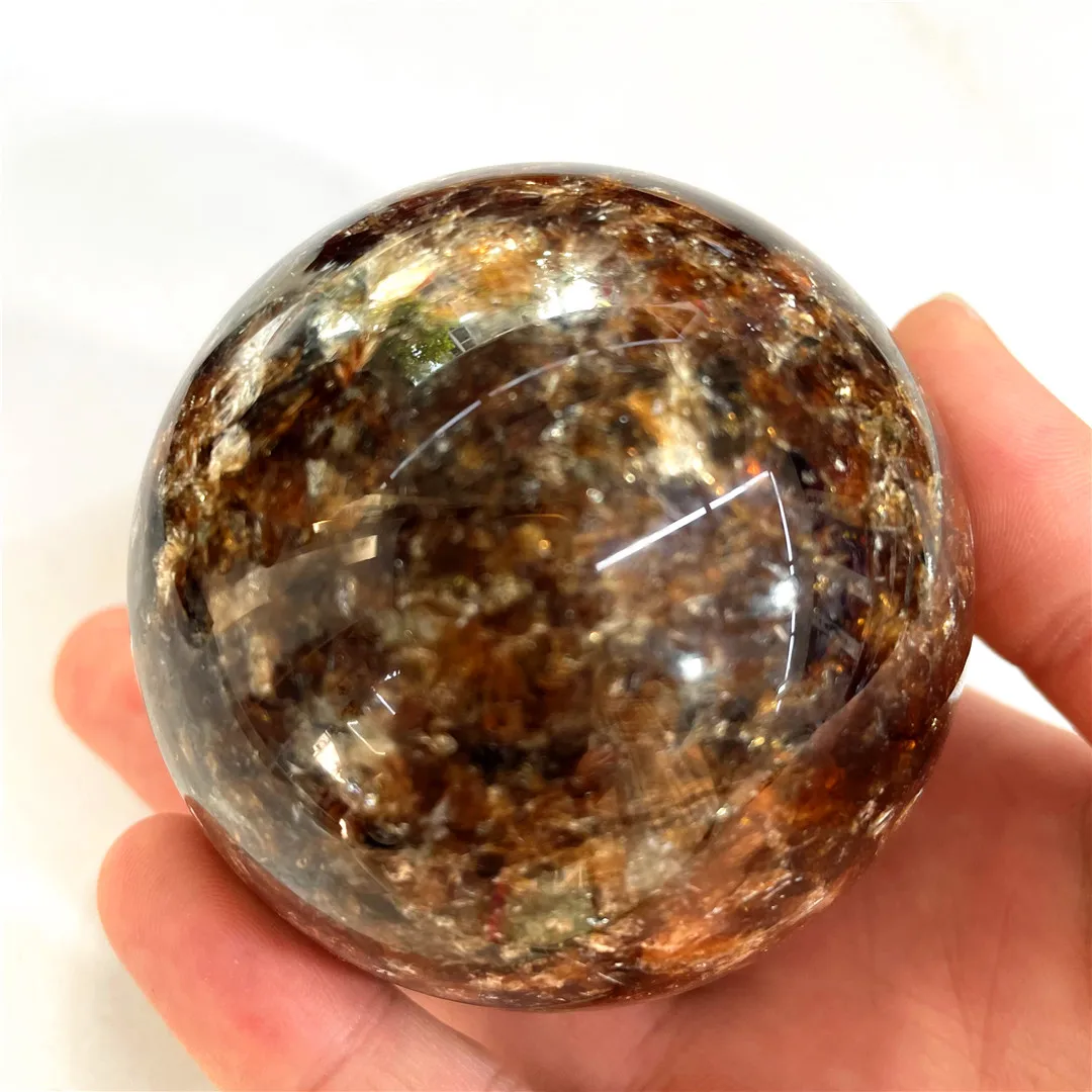 

6-7cm Natural Gemstones Luminous Brown Mineral Quartz Ball Lepidolite Lithium Mica Sphere Collection Rocks Real Crystals Stones