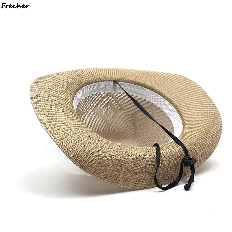 Western Cowboy Hat Men Wedding Party Sun Hats Outdoor Sun Protection Caps Hollow Beach Chapeau Summer Male Comfortable Panama