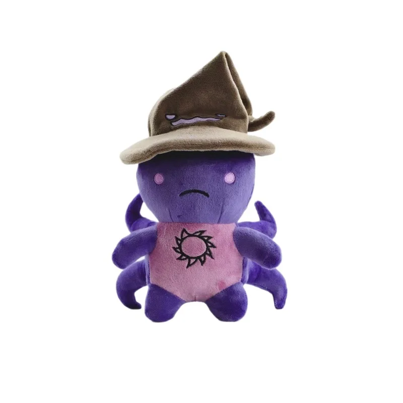 Cute Purple Octopus Wizard Plush Doll Fantasy Creature Stuffed Toy Soft Plushie Collectible Gift for Game Fans Kids Home Decor