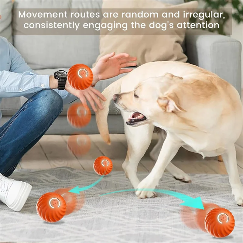 สมาร์ทสุนัขของเล่นบอลอิเล็กทรอนิกส์ Interactive สัตว์เลี้ยงของเล่น Moving Ball USB อัตโนมัติ Moving Bouncing สําหรับลูกสุนัขของขวัญวันเกิดแมวผลิตภัณฑ์