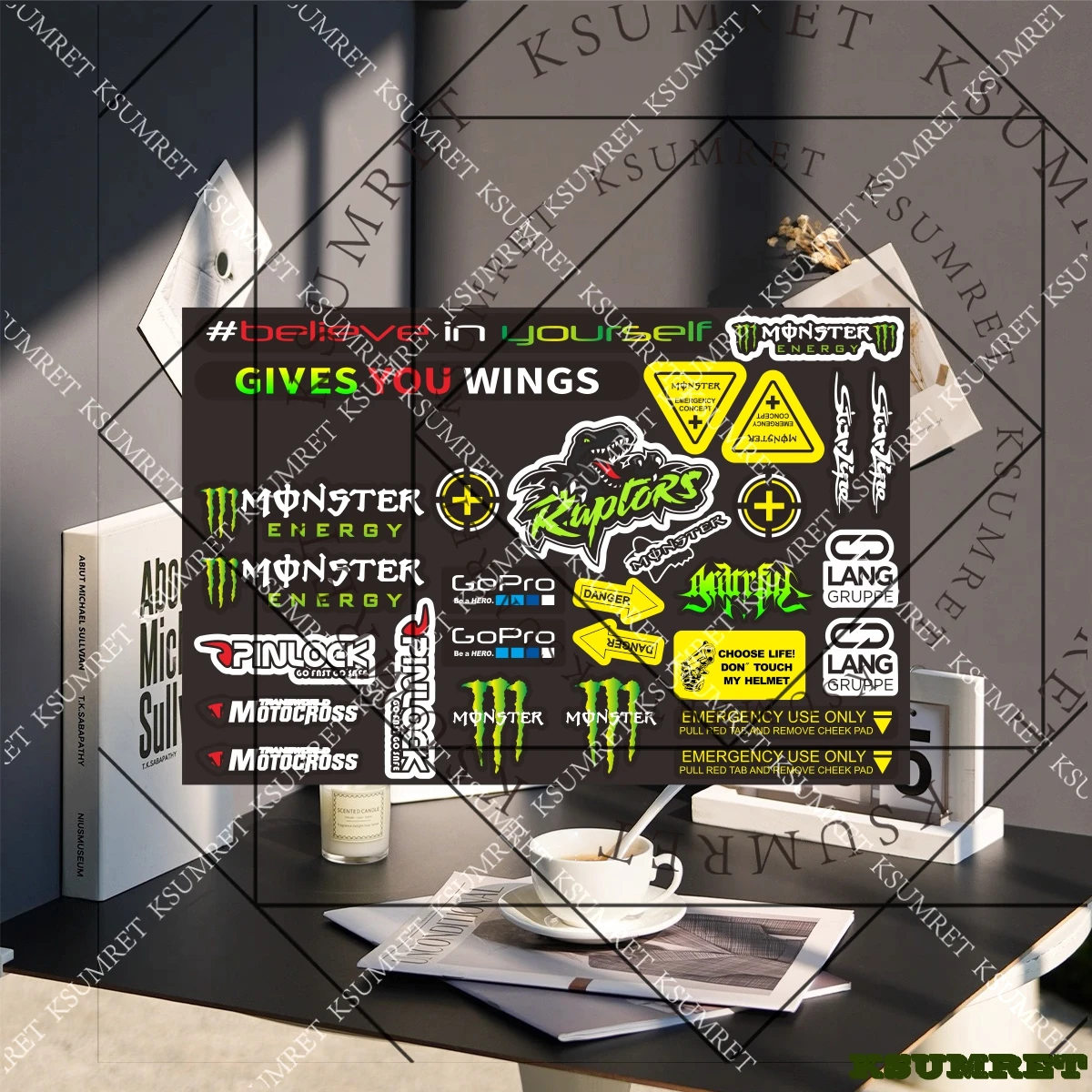 

Набор наклеек и деколь для мотоциклов Monster Energy