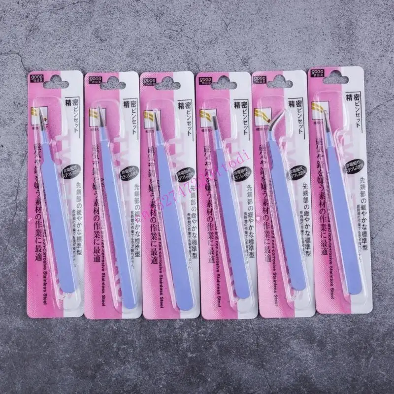 

M76B 6 шт. антистатические пинцеты из нержавеющей стали, набор пинцетов для электроники для ювелирных изделий, инструменты для