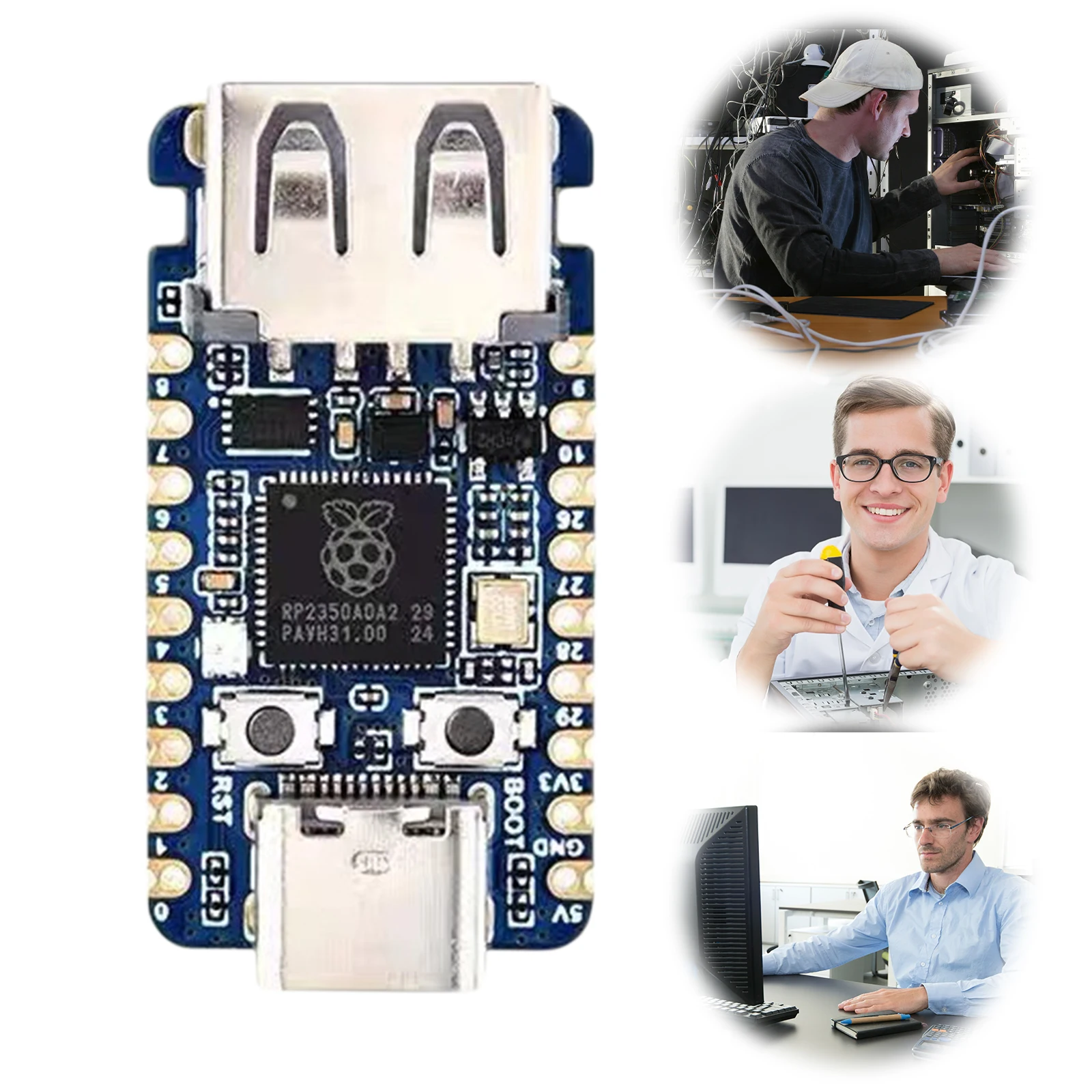 P2350-USB-A Dual-core & Dual-Architecture Microcontroller Microcontroller Development Board Microcontroller Processor