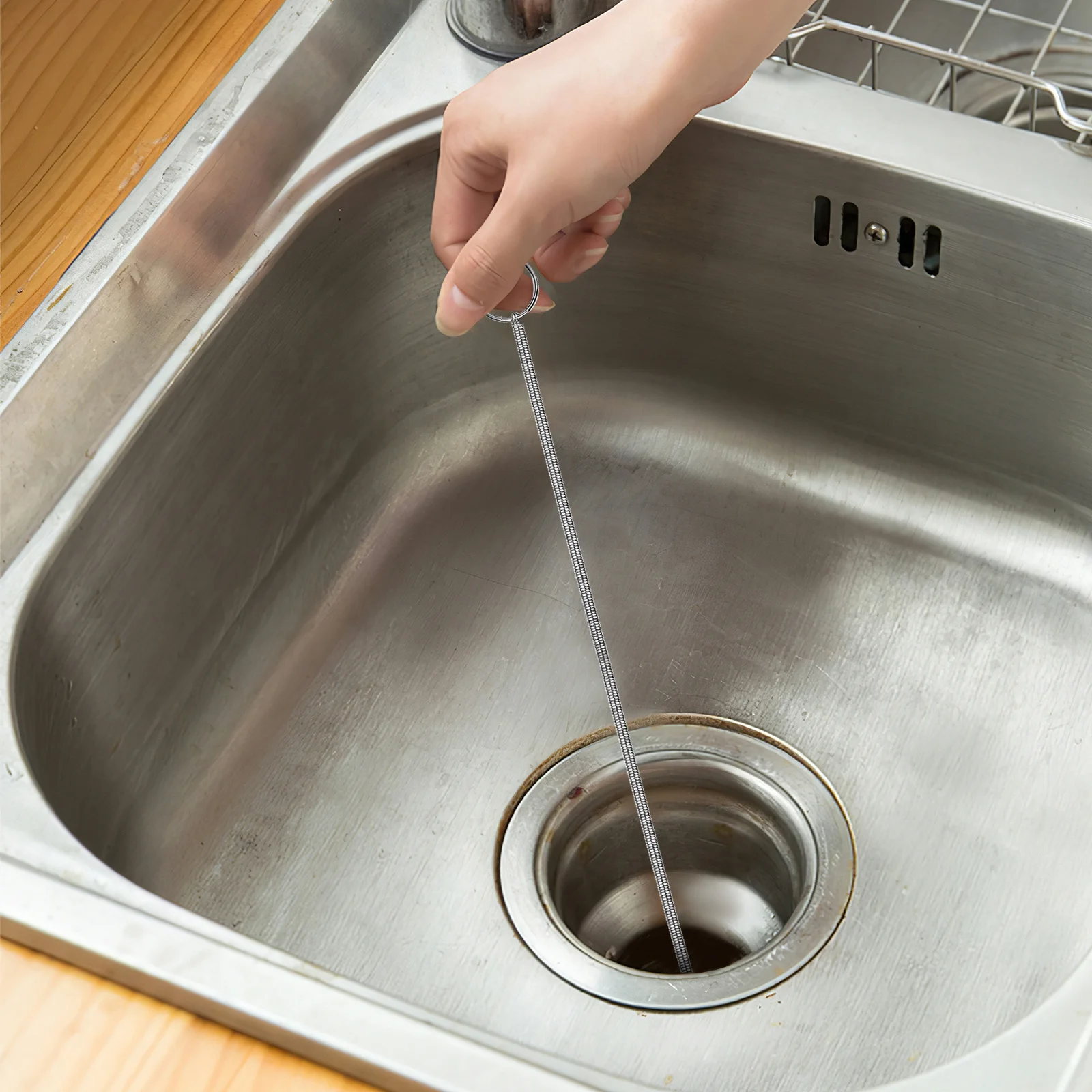 

2 pcs Stainless Steel Nylon Bristles Flexible Long Tube Cleaning Brush For Drain Sink Pipe Dredging Tool Drain Cleaning Brushes