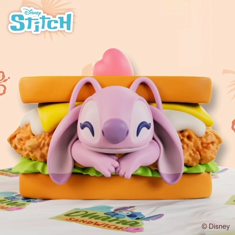 Genuine Disney Stitch Lilo Pelekai Sandwich Folding Series Figure Cartoon Doll Model Collection Decoration Toys For Girl Gifts