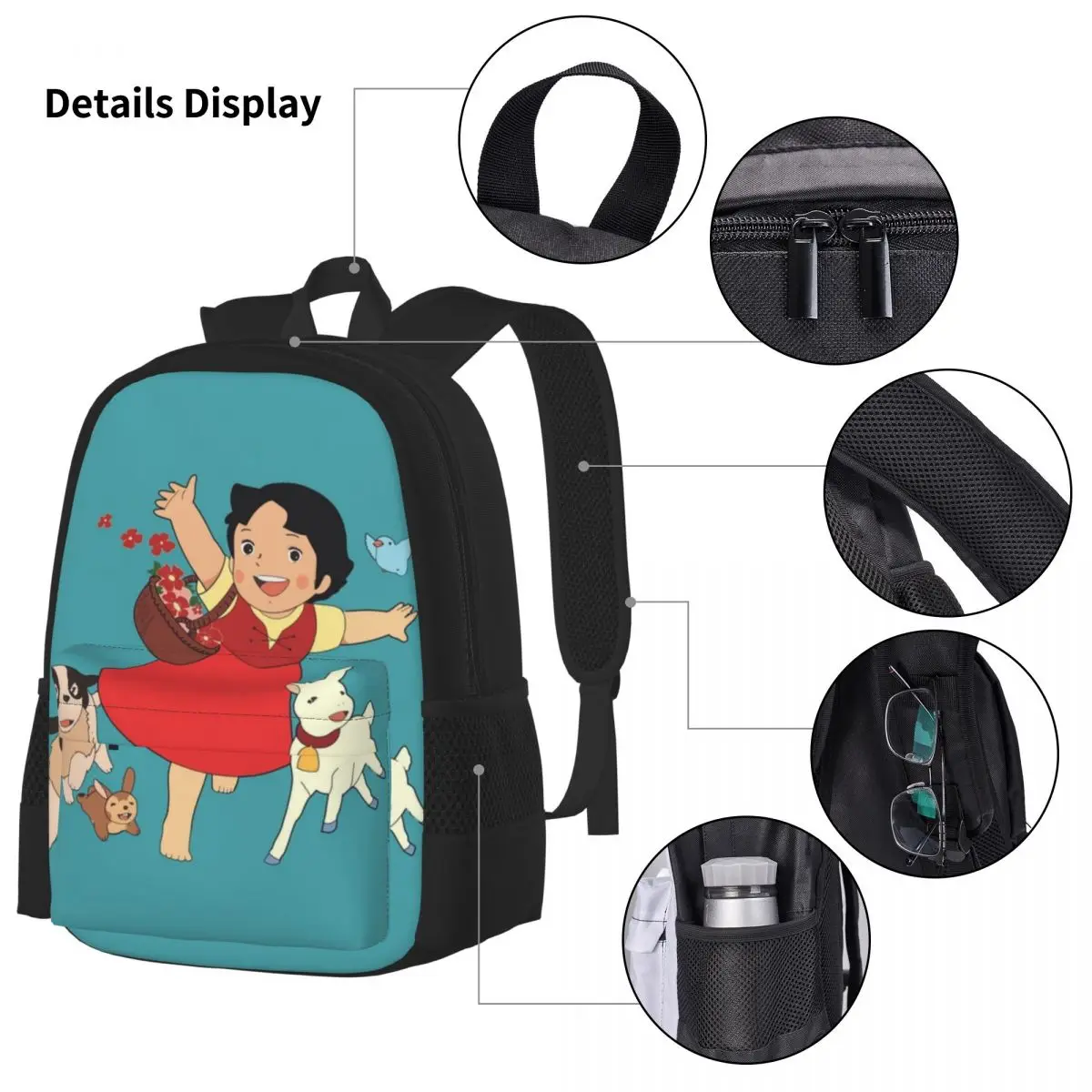 Heidi, das Mädchen aus den Alpen Rucksäcke Jungen Mädchen Bücher tasche Kinder Schult aschen Kinder Rucksack Lunch Bag Stift Tasche dreiteiliges Set