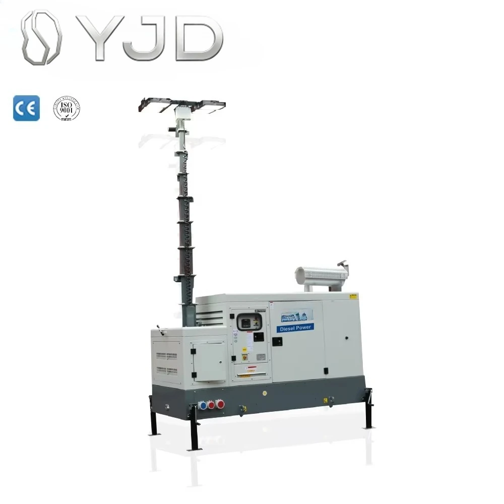Automatic Remote Control Mobile Light Tower Generator 20kw diesel Portable Generator Set with Flood Lights Lighting Tower