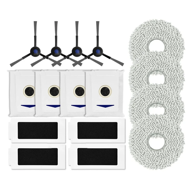 

ABWM-For Ecovacs T30 Pro Omni Robot Replacement Side Brush HEPA Filter Mop Pad Dust Bag Spare Parts Accessories