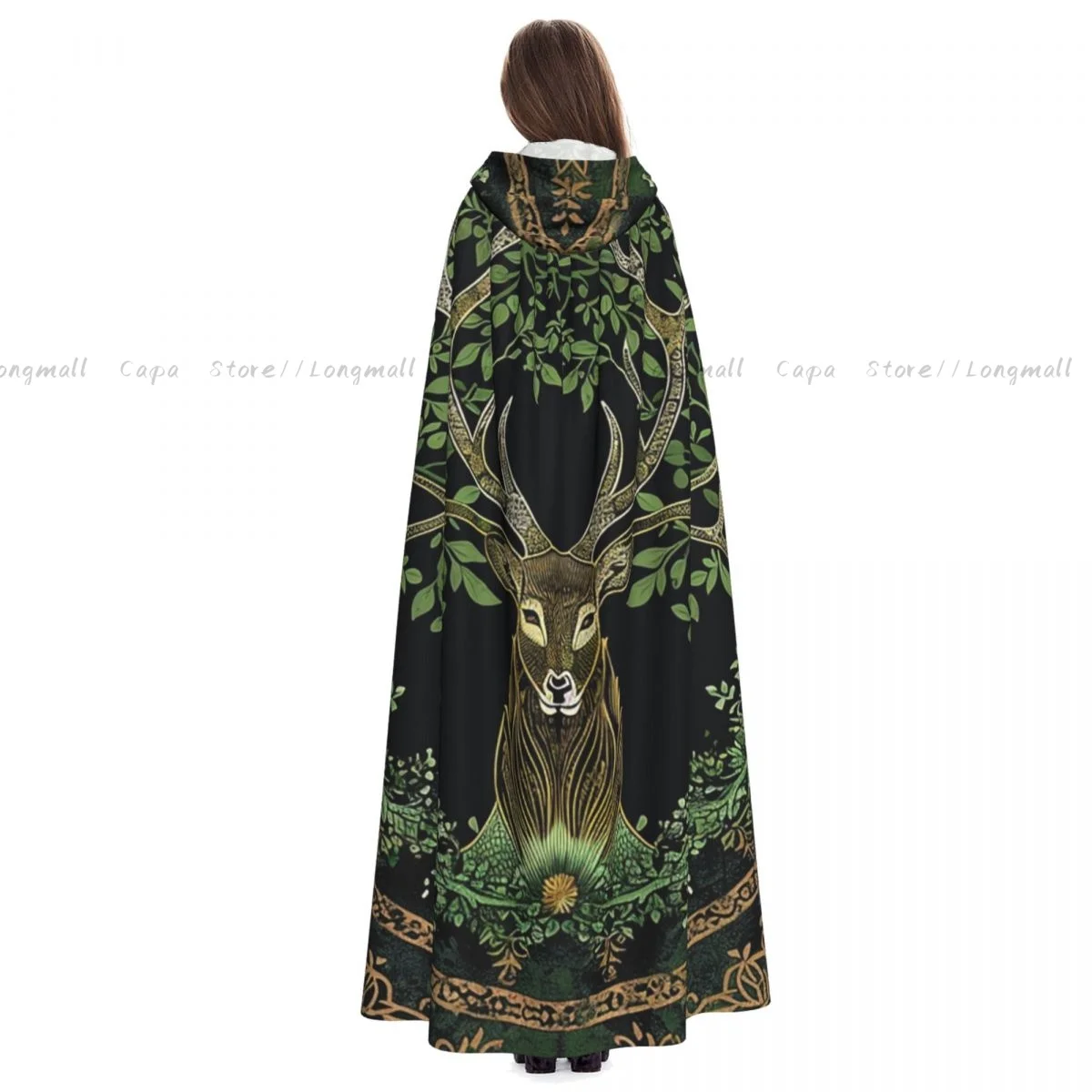 Cosplay Medieval Costumes Tree And Life In Norse Hooded Cloak Capes Long Robes Jackets Coat Carnival