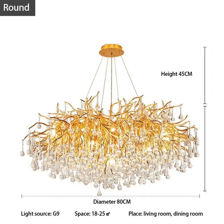 QINGYUNKE Gold Water Drop Chandelier 7