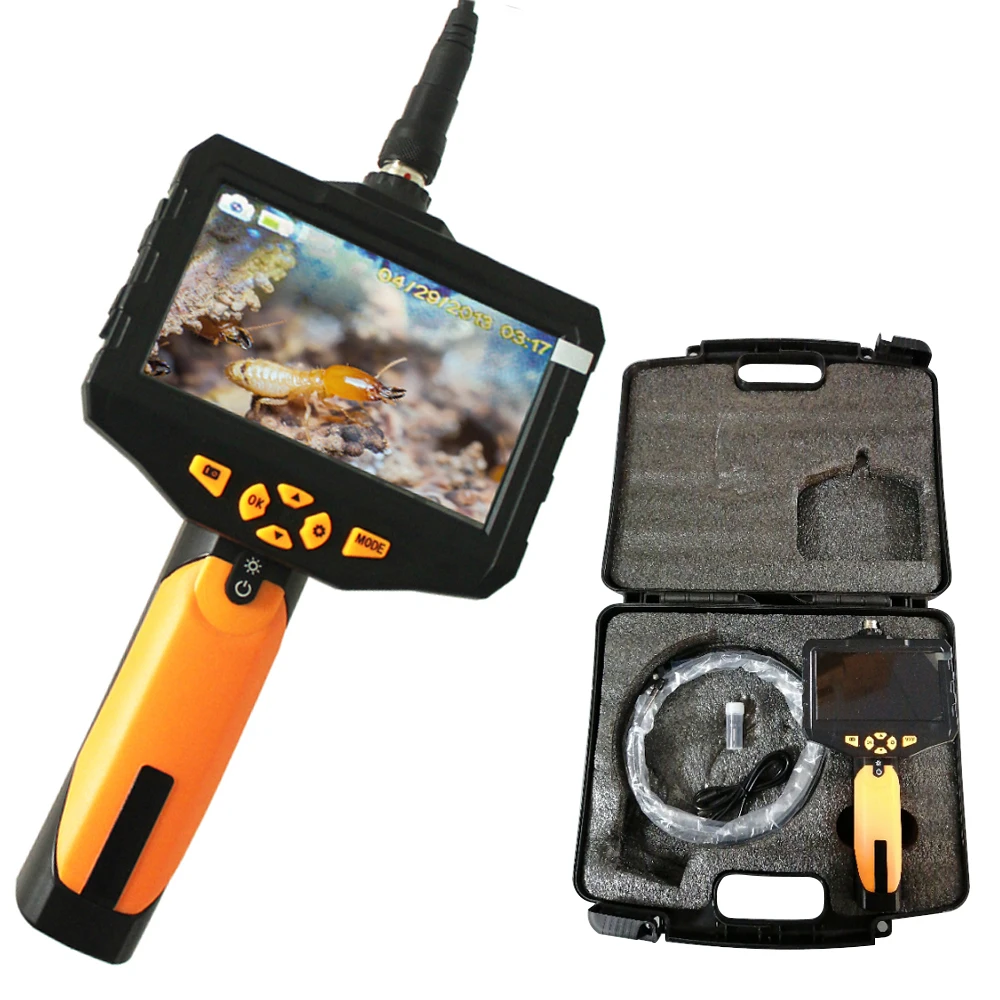 Inspection Camera with Monitor Set Endoscope Video Digital Display for Termites Recording Pest Control Tool Case