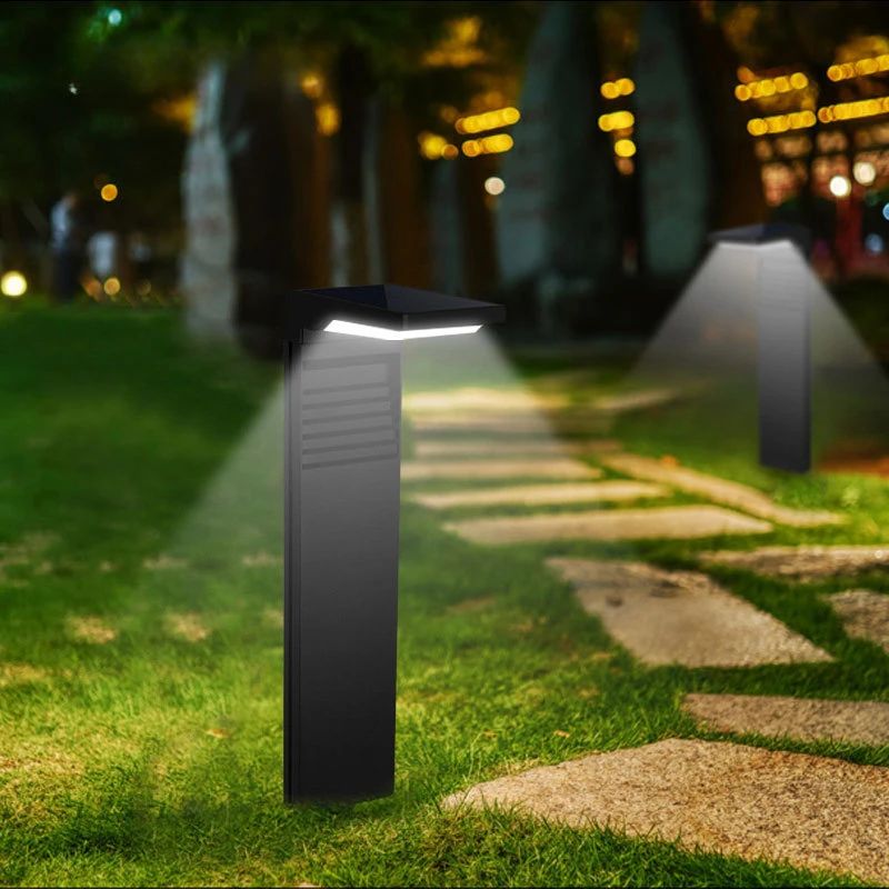 Hohe Helligkeit Outdoor IP64 Wasserdichte LED Solar Garten Lichter Einstellbare Licht Steuerung Induktion ABS + PC Rasen Lampen 2000 mAh