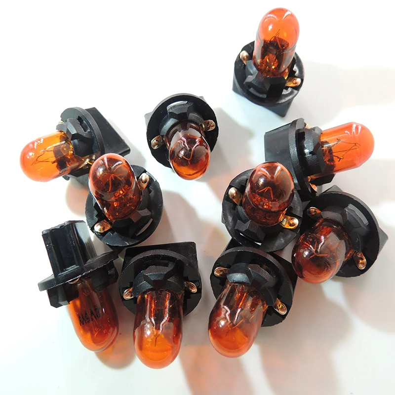 10Pcs White/Bule/Amber Halogen Bulb T10 194 168 W5W 5W and T10 Bases Signal Interior Car Light Lamp