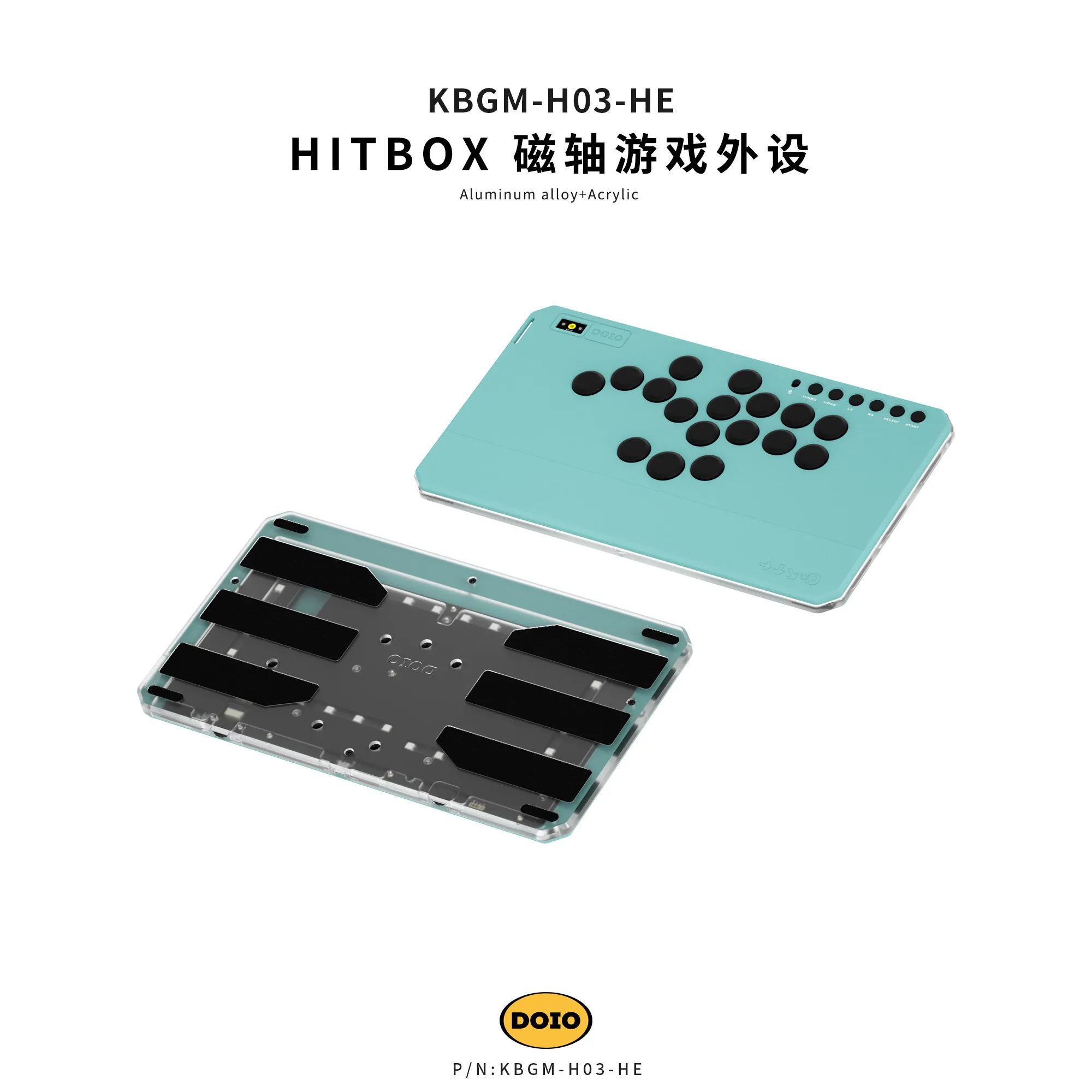 DOIO KBGM-H03-HE レバーレス ラピッドトリガー DOIO KBGM-H03-HE HITBOX Aluminum Alloy Magnetic Keyboard 0.05RT