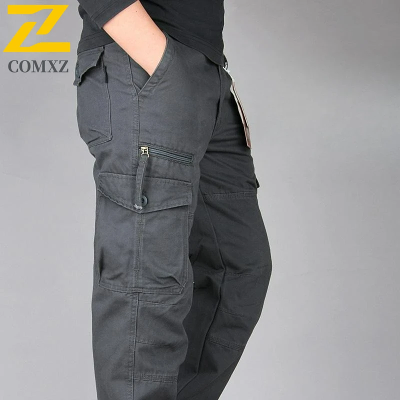 ملابس العمل الرجالية السراويل البضائع استرخاء مستقيم الساق دائم فائدة السراويل في الهواء الطلق جاهزة عارضة الخريف السراويل الأساسية تنفس