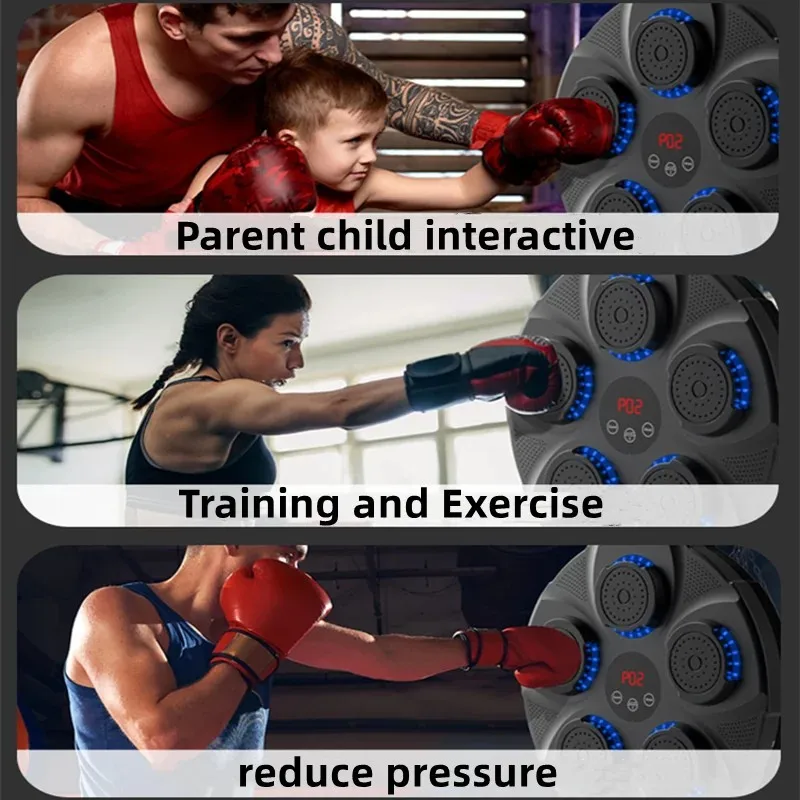 Smart Music Boxing Machine Toy Wall Target LED Lighted Sandbag Relaxing Reaction Training Target for Boxing Sports Training toys