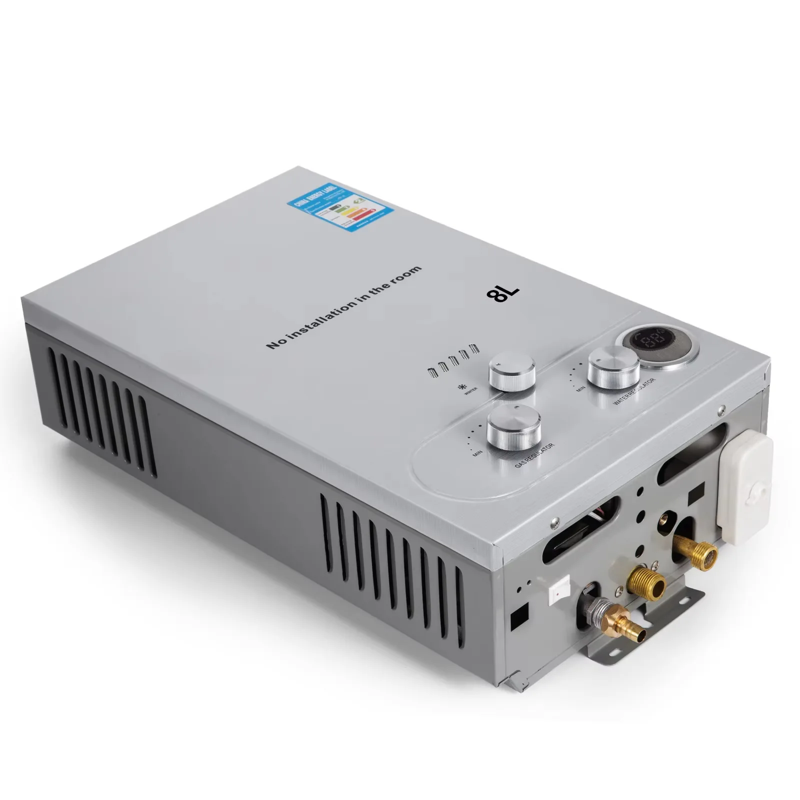 سخان مياه يعمل بالغاز بدون خزان سعة 6 لتر - نظام تسخين فوري للمنزل والخارج (وقود مزدوج غاز البترول المسال/NG، تصميم موفر للطاقة)