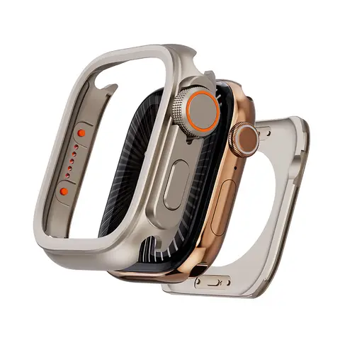 PZOZ For iWatch Ultra 2 3 Metal Shell PC Back Cover For Apple Watch Case Series 11 10 9 8 7 se 6 45mm 44mm Change to Ultra 49mm