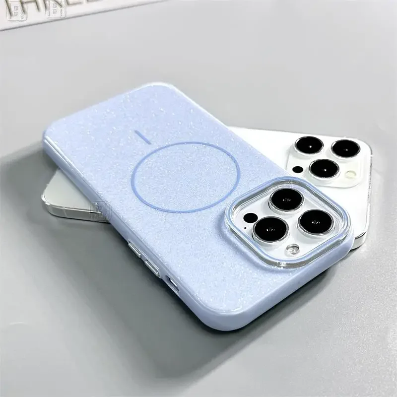 별처럼 반짝이는 광택 케이스 (아이폰 17 에어 16e 16 15 14 13 12 11 Pro Max Plus 마그네틱 무선 맥세이프 커버) 여성용 인기 상품