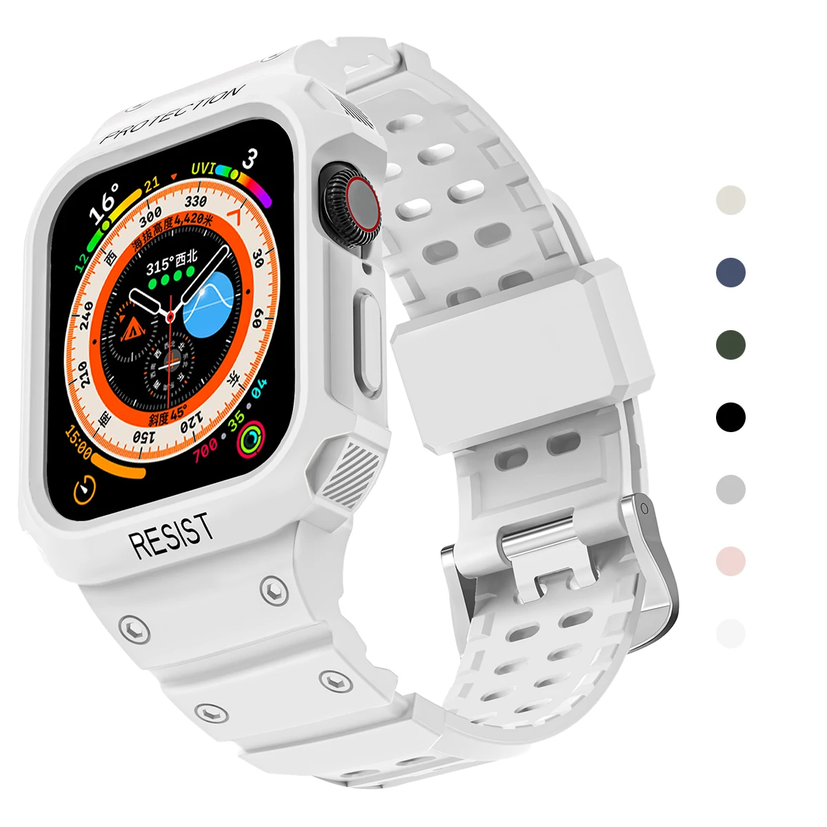 Dla Apple zegarek 45mm 44mm 42mm 41mm 40mm iWatch seria Ultra 8 7 6 5 SE 4 3 2 1 pasek, sportowy ochronny zapasowa opaska