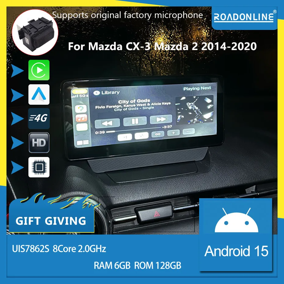 

COHO For Mazda CX-3 Mazda 2 2014-2020 10.25 screen Android 15 Octa Core 8+256G 1920*720 Car Multimedia Player