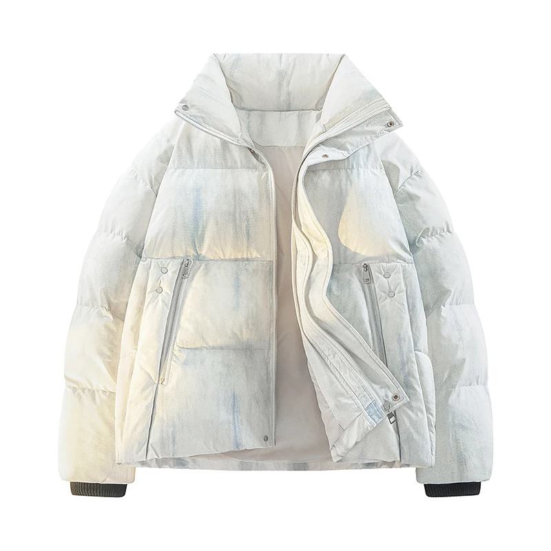 8XL Tie Dye Parka Uomo Autunno Inverno Pane Giacca da uomo Spessa Calda Giacca imbottita di alta qualità Donna Urban Streetwear Cappotto