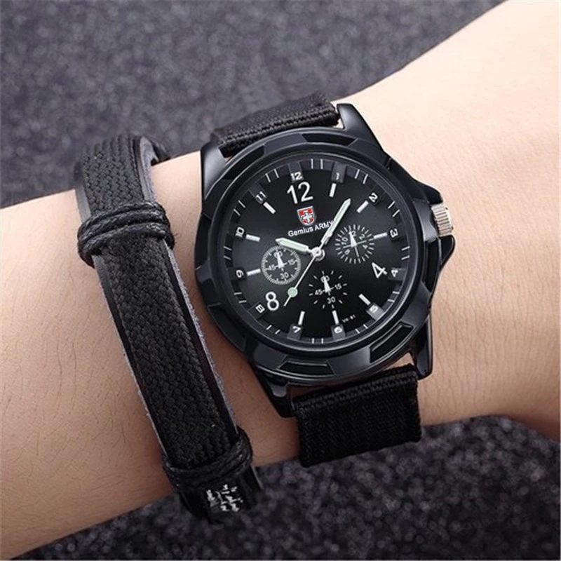 Mens Sports Watch Quartz Nylon Band Gemius Army Wristwatch  Out Door Military Casual Watch Clock Erkek Saati Reloj Hombre