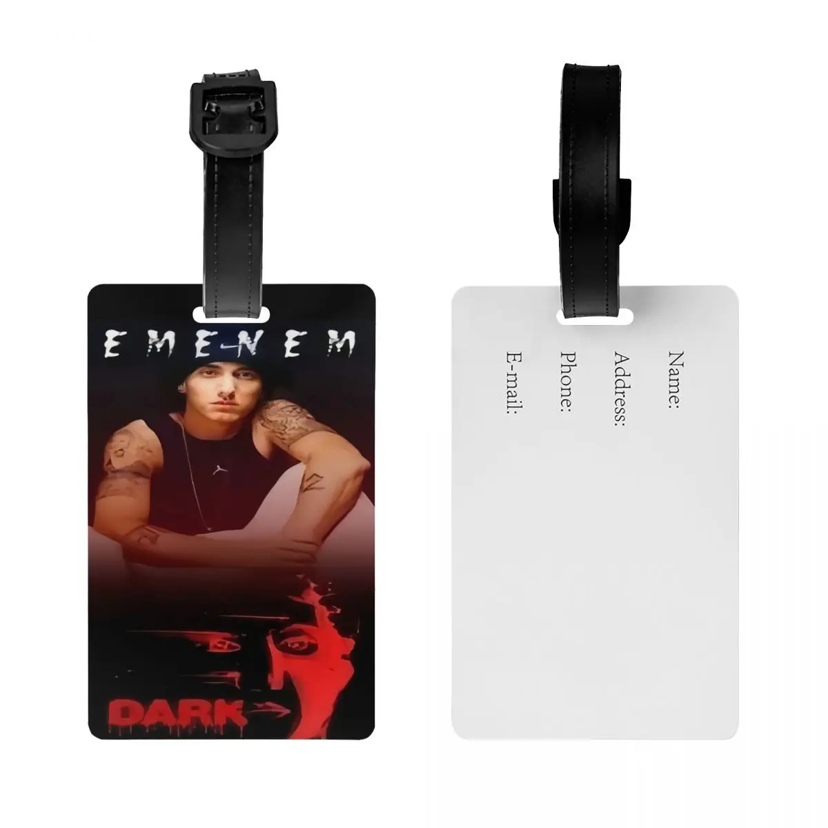 Custom Eminems Pop Music Luggage Tag American Hip Hop Rapper Suitcase Baggage Privacy Cover ID Label