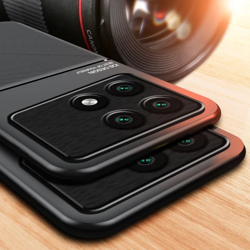 For Poco X6 Pro Case Car Magnetic Leather Cover Soft Frame Funda On For Xiaomi Poco X6 Pro PocoX6 Pro 5G Phone Cases Capa Shell