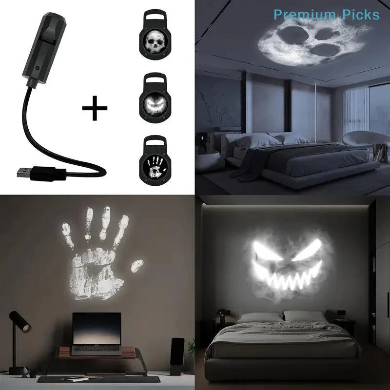 portableUSB Projector Light Compact Design Halloween Lamp with Christmas Themes for Home Use