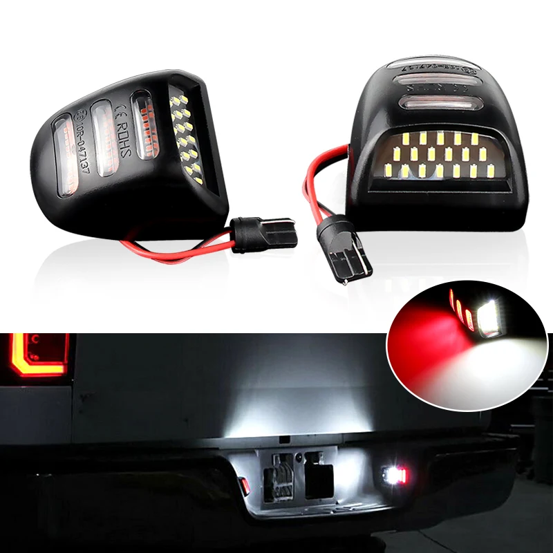 2×License Plate Lights for GMC Sierra 1500 2500 3500 Chevy Avalanche 1500/Silverado 1500 for Cadillac Escalade, LED Number Lamps