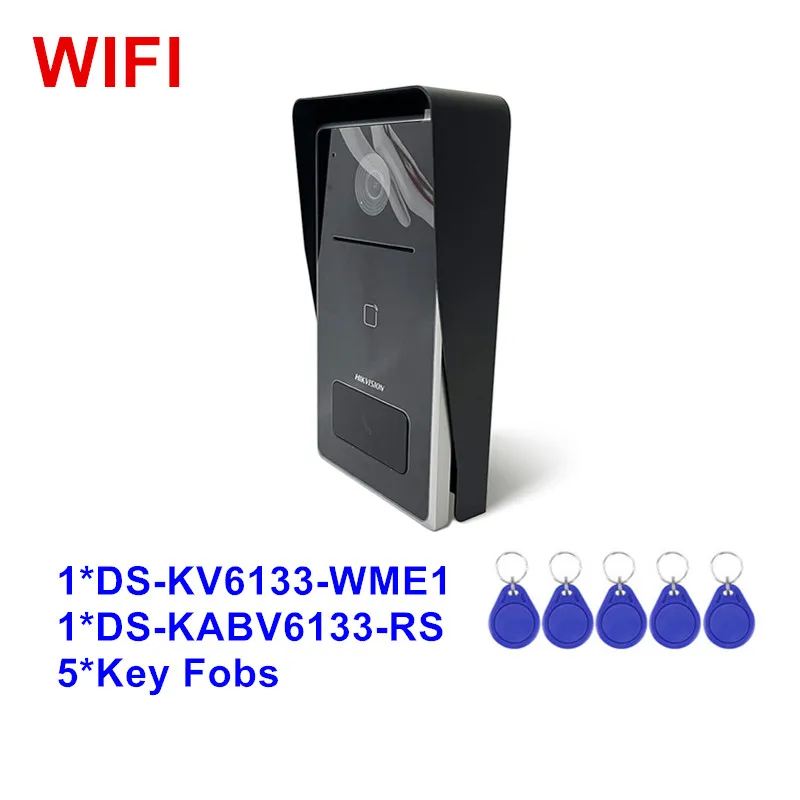 Hikvision DS-KV6133-WME1 WIFI IP فيديو إنترفون محطة الباب جرس الباب فيلا POE وحدة خارجية لاسلكية غطاء المطر باب الهاتف