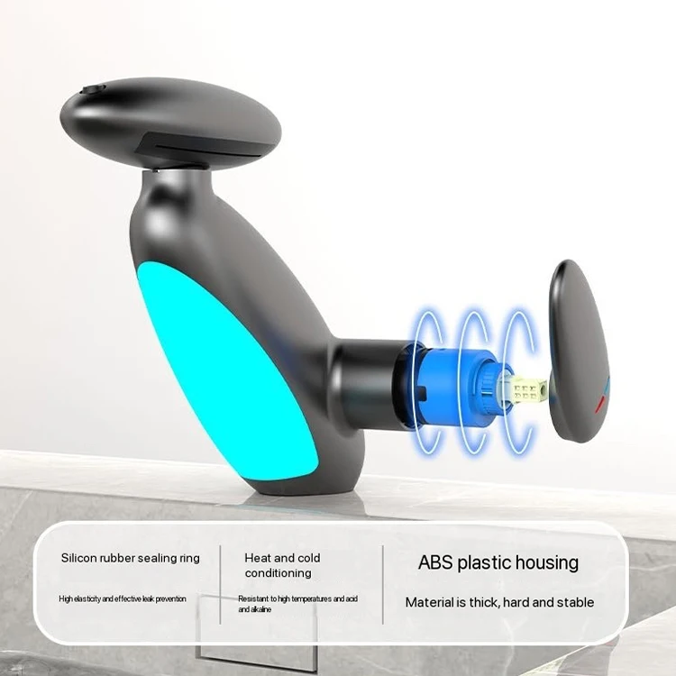 Light Emitting Diode Solid Gun Grey Waterval Wastafelkraan met één gat