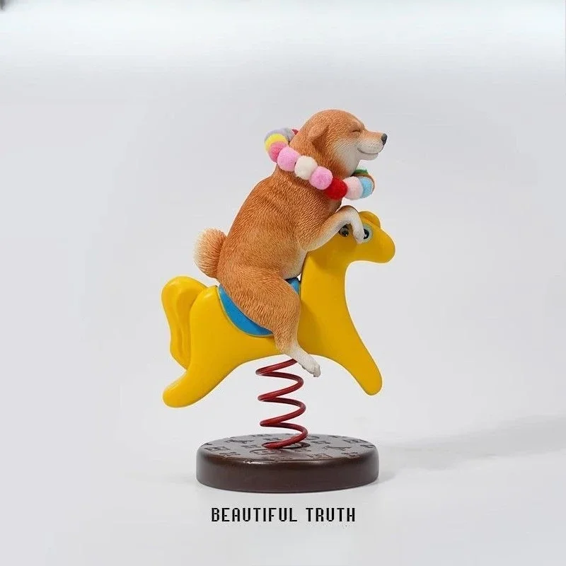 Rocking horse Shiba Inu, cute healing pet dog dog ornament model figure