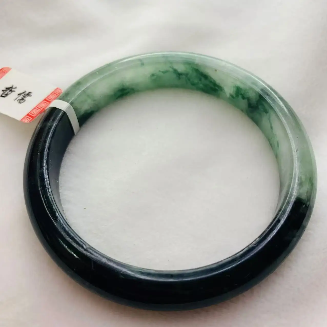 

One Object, One Picture Zheru Jewelry Natural Myanmar Jade Green 57mm Bracelet