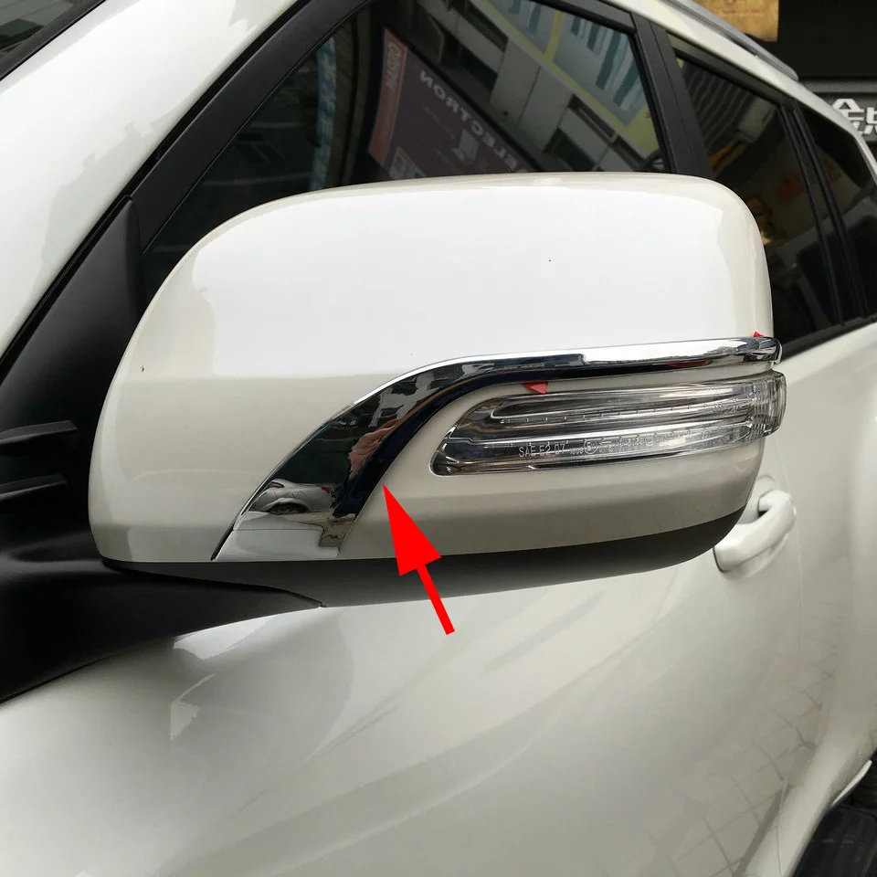 Chrome Car Side Rearview Mirror Strip Cover Trims For 2008-2021 Toyota Land Cruiser LC200 ABS Accessories