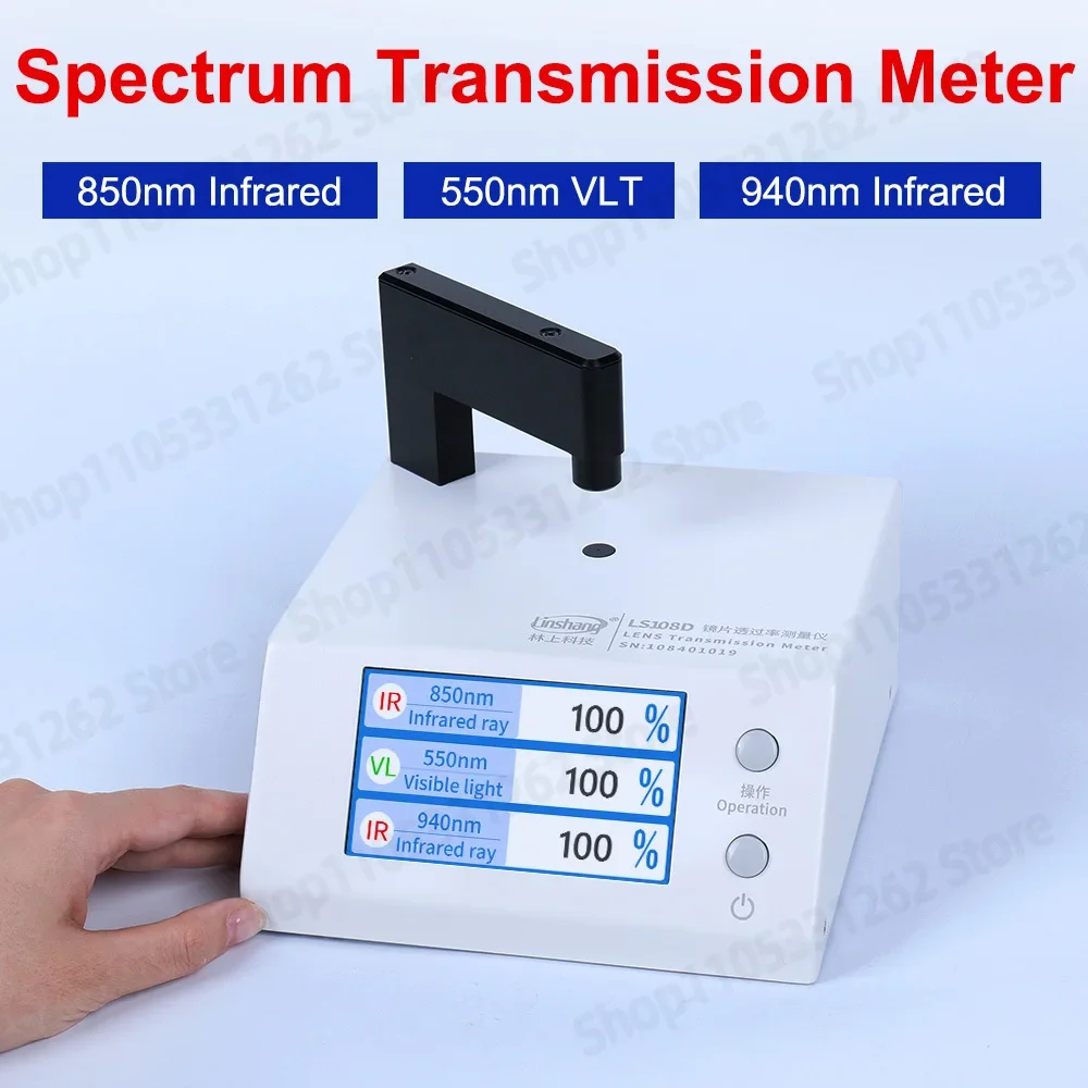 Linshang LS108A Lens Transmission Meter IR Ink 1mm Aperture 850nm 940nm Infrared Tester for Phone Lens IR Cut Filter