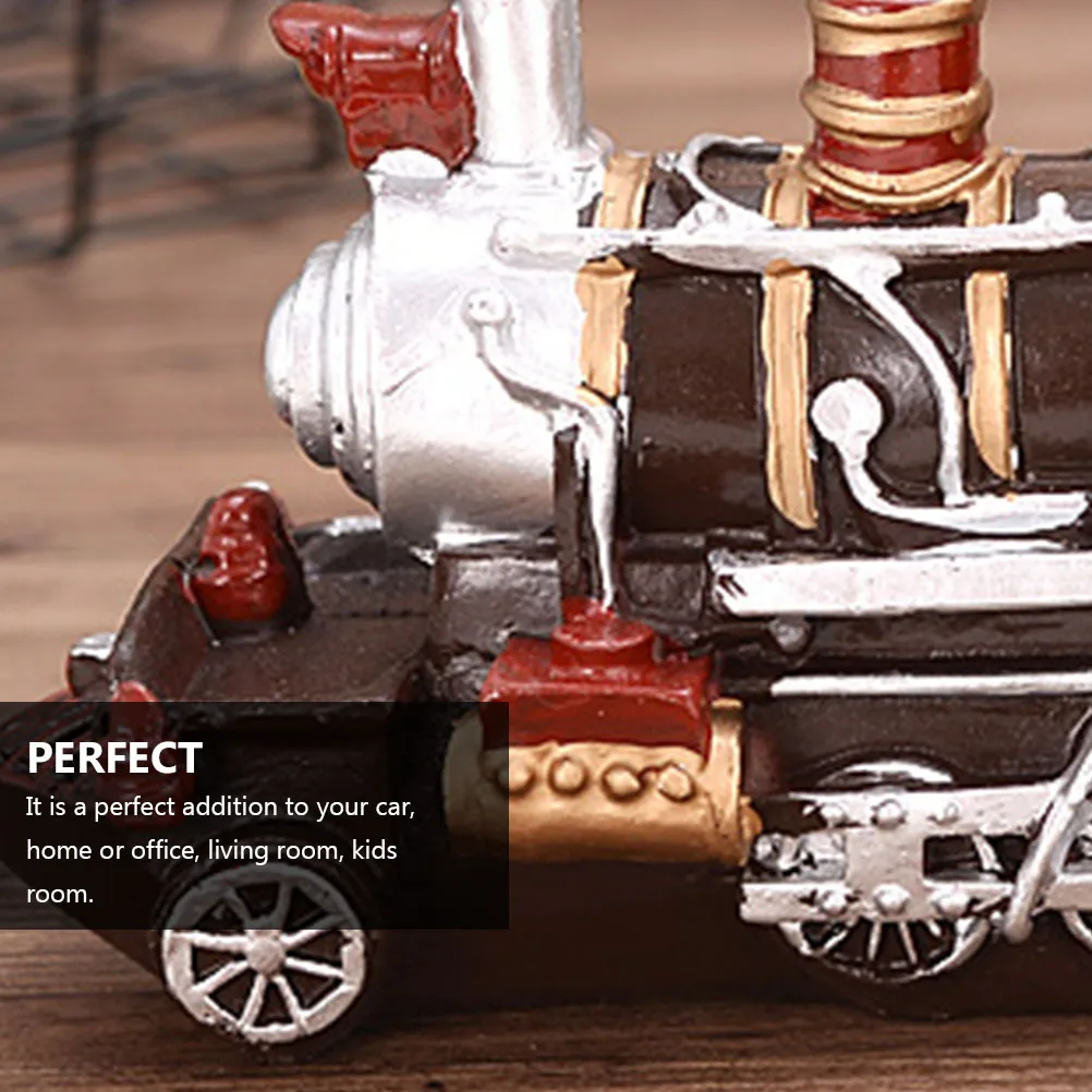 

1Pcs Retro Train Head Ornament Creative Resin Copper Craft Home Office Decor Photograph Props Delicate Locomotive Artware