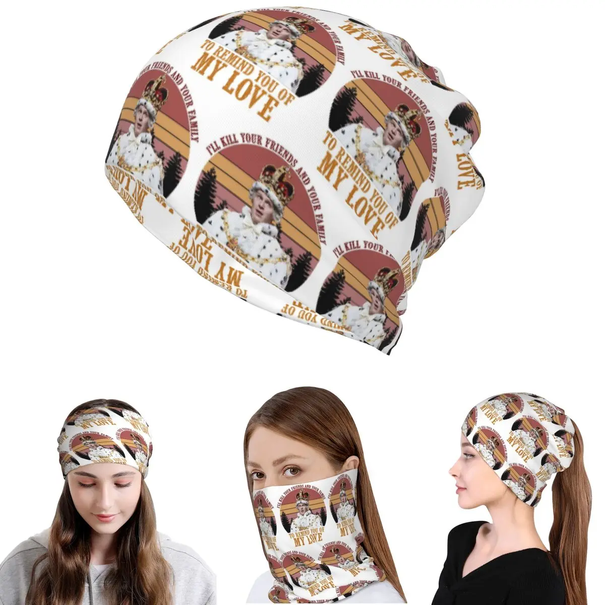 

King George Hamilton I'll Kill Your Friends And Your Family Bandana Neck Cover Wrap Scarf Headband Beanies Hat Unisex Adult